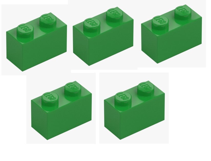 LEGO® 5x Stein 1x2 Bright Green Baustein 3004 Element 4647553 Grün Grundbaustein