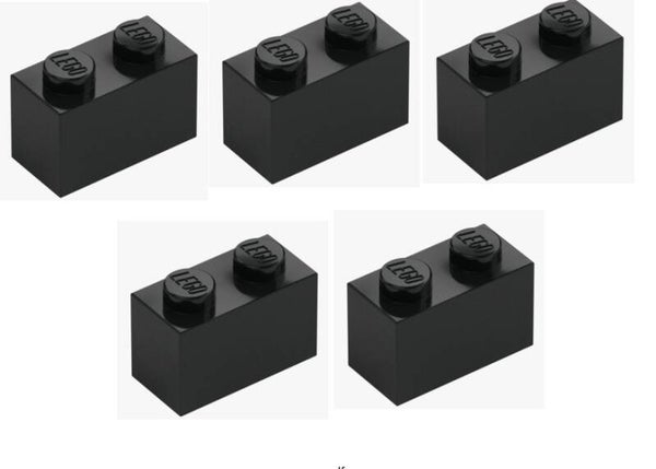 LEGO® 5x Stein 1x2 Schwarz Black Baustein 3004 Element 300426 Grundbaustein NEU