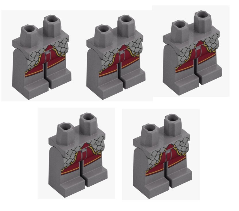 LEGO® 5x Ritter Beine Silber Rot Rüstung Hose 6551868 114174 Minifigur Wikinger