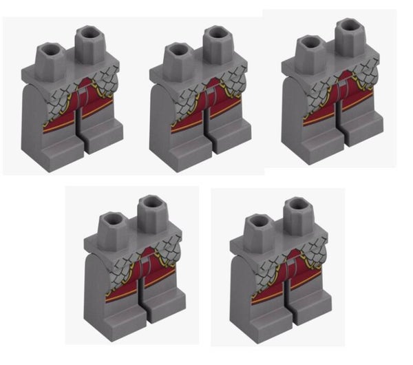 LEGO® 5x Ritter Beine Silber Rot Rüstung Hose 6551868 114174 Minifigur Wikinger