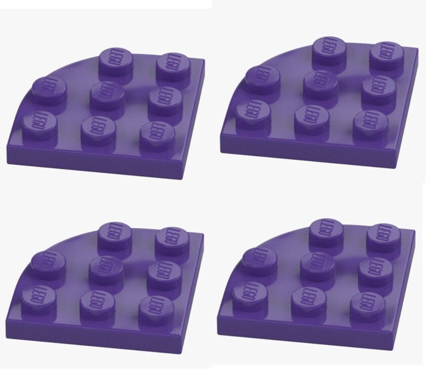 LEGO® 4x Platte 3x3 Halbrund Medium Lilac | 30357 | 6251900 | MOC Bauplatte Lila