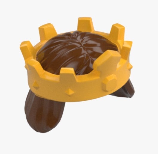 LEGO® König Krone mit Haaren Minifigur 6575804 114874 Haarteil Krone Mittelalter