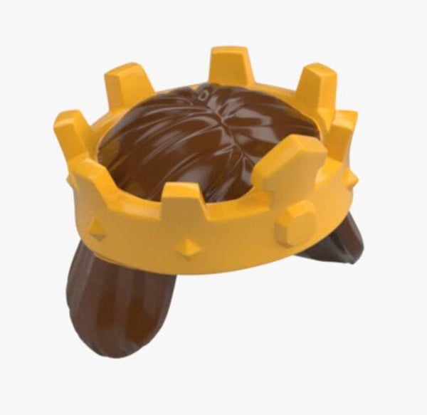 LEGO® König Krone mit Haaren Minifigur 6575804 114874 Haarteil Krone Mittelalter