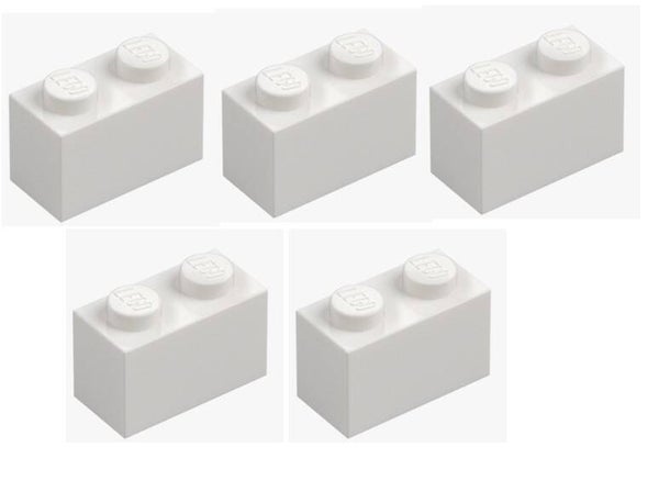LEGO® 5x Stein 1x2 Weiß Baustein 300401 3004 Ersatzteile Basic MOC Grunbaustein