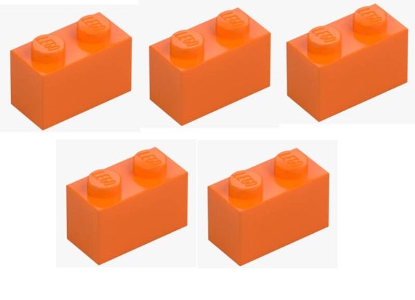 LEGO® 5x Stein 1x2 Bright Orange Baustein 4121739 3004 Ersatzteile MOC Brick