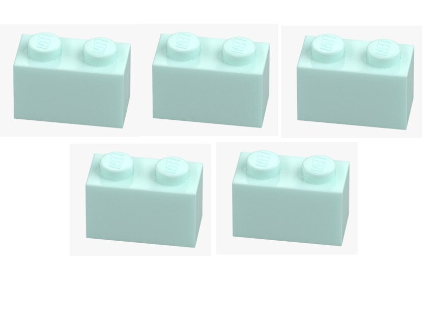 LEGO® 5x Stein 1x2 Aqua Baustein 6022032 3004 Ersatzteile Grundbaustein MOC NEU