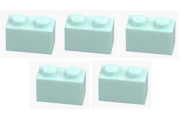 LEGO® 5x Stein 1x2 Aqua Baustein 6022032 3004 Ersatzteile Grundbaustein MOC NEU