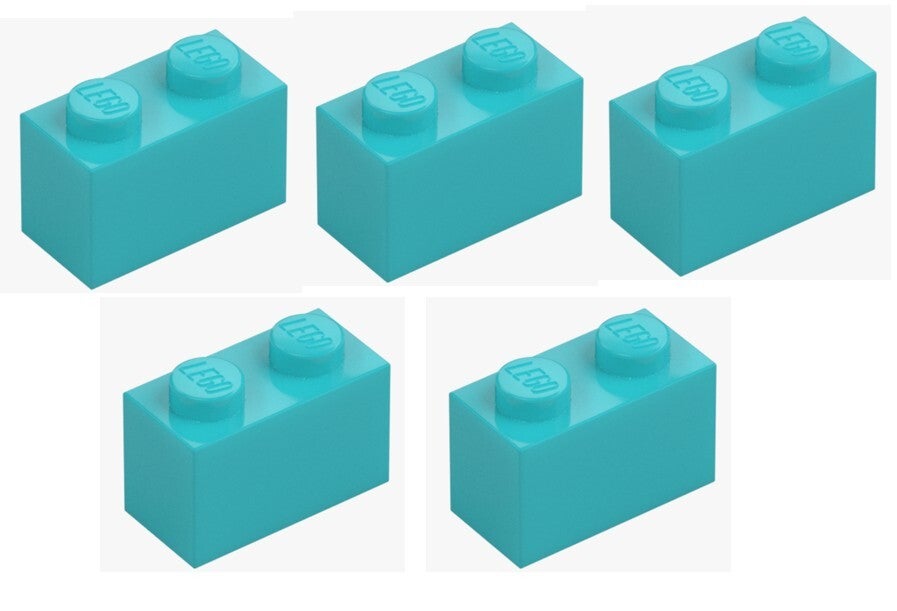 LEGO® 5x Stein 1x2 Medium Azur Baustein 6092674 3004 Baustein MOC hellblau blau