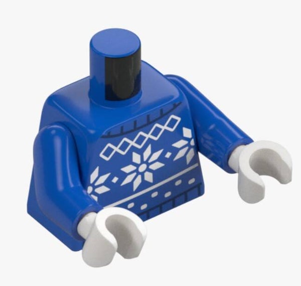 LEGO® Minifigur Torso Sweater Blau Fair Isle Pullover 6553526 76382 Weihnachten
