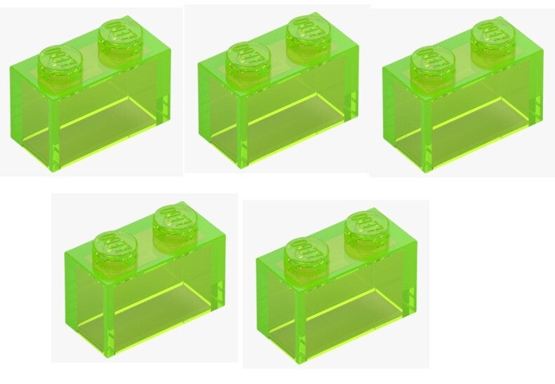 LEGO® 5x Stein 1x2 Transparent Green 35743 Element 6514269 Grün Fensterstein
