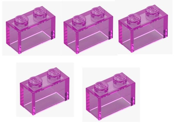 LEGO® 5x Stein 1x2 Transparent Reddish Viloet 35743 Element 6514270 Fensterstein