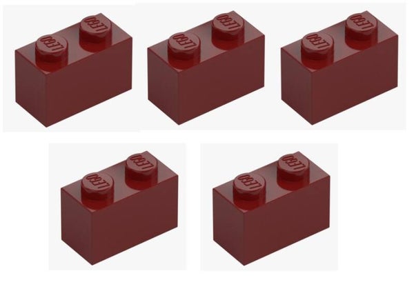 LEGO® 5x Stein 1x2 New Dark Red Baustein 3004 4539102 Dunkelrot Standardstein