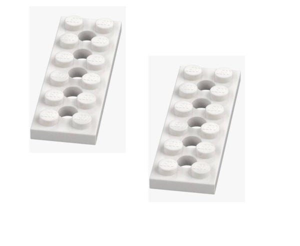 LEGO® 2x Technic Lochplatte 2x6 Weiß 32001 4527947 Ersatzteil NEU Plate