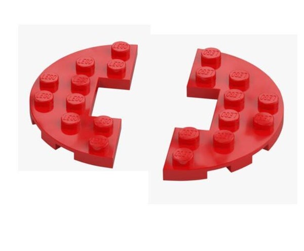 LEGO® 2x Platte 3x6 Halbrund mit Ausschnitt Bright Red 18646 MOC 6295298 Rot NEU