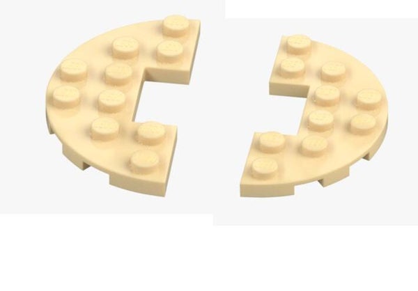 LEGO® 2x Platte 3x6 Halbrund mit Ausschnitt Brick Yellow 18646 MOC 6099893 Beige