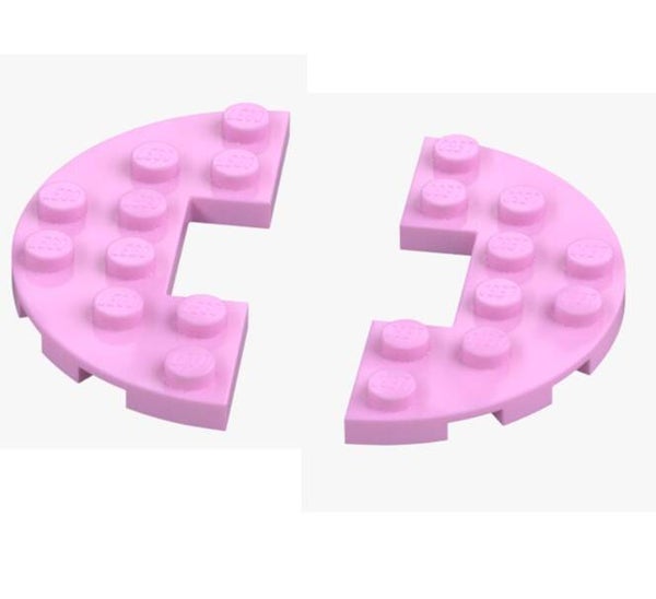 LEGO® 2x Platte 3x6 Halbrund mit Ausschnitt Light Purple 18646 6133060 Rosa NEU