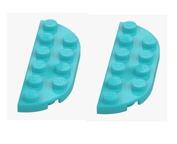 LEGO 2x Platte 2x6 abgerundet Medium Azur hellblau 18980 6292824 Ersatzteil NEU