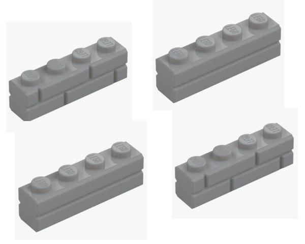 LEGO® 4x Mauerstein 1x4 Medium Stone Grey Grau 15533 6314891 Brick Modified