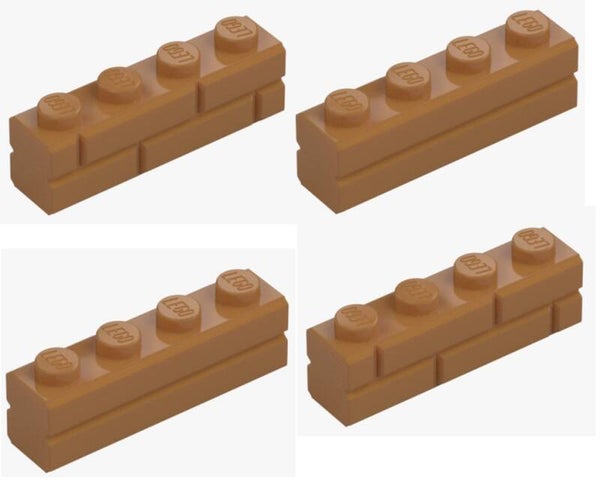 LEGO® 4x Mauerstein 1x4 Medium Nougat 15533 6055309 Brick Modified NEU