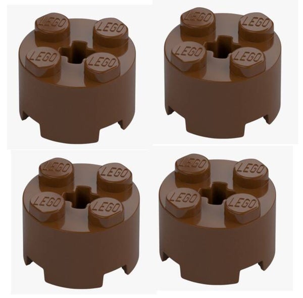 LEGO® 4x Rundstein 2x2 Reddish Brown Braun 6143 Rundstein 4211166 Kreuzachse NEU