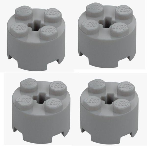 LEGO® 4x Rundstein 2x2 Medium Stone Grey Hellgrau 6143 4211526 Kreuzachse NEU