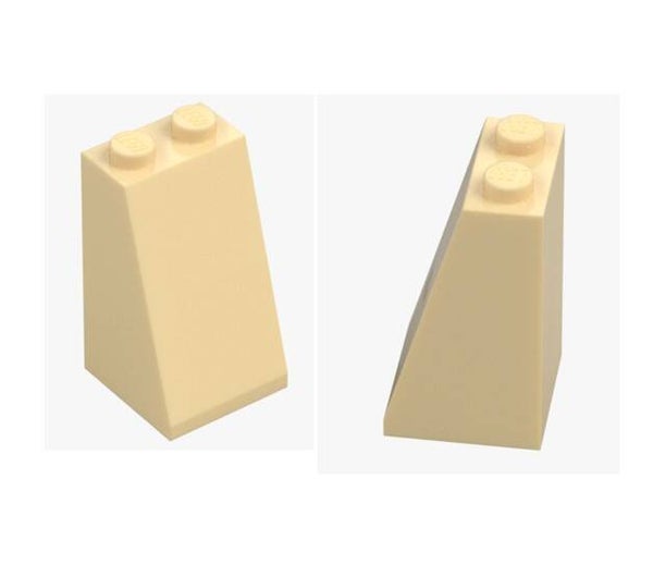 LEGO 2x Schrägstein 2x2x3 73° Brick Yellow 98560 6173638 Dachstein Beige NEU