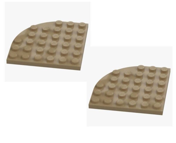 LEGO® 2x Platte 6x6 abgerundet Beige Sand Yellow 6003 6022043 Bauplatte Plate