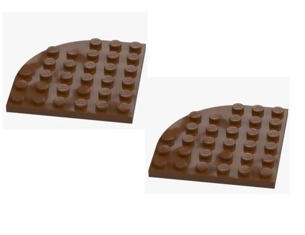 LEGO® 2x Platte 6x6 abgerundet Braun Reddish Brown 6003 6368433 Bauplatte Plate
