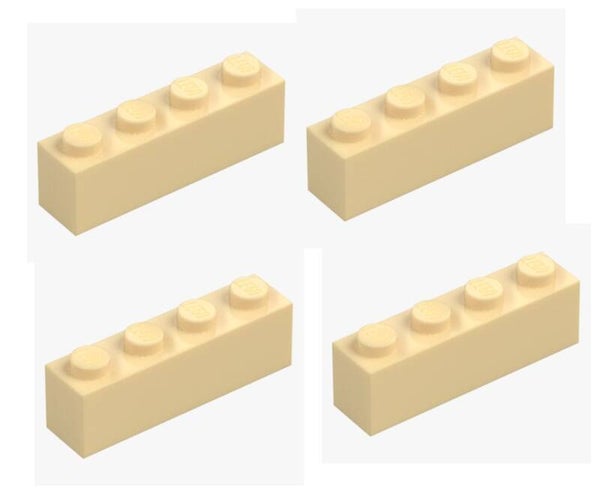 LEGO® 4x Stein 1x4 Beige Brick Yellow 3010 4113916 Baustein Ersatzteil Brick NEU
