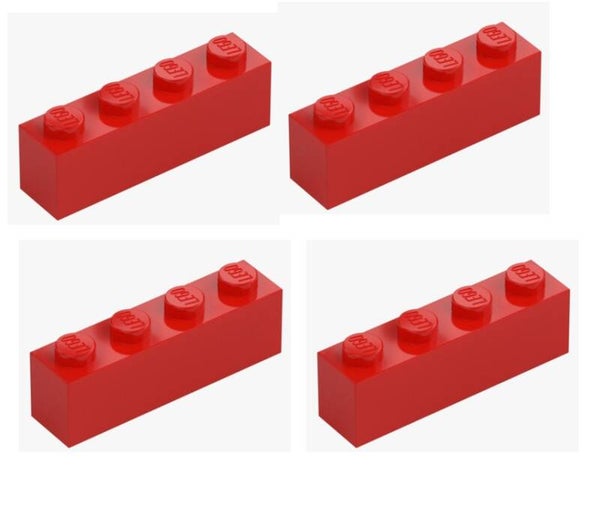LEGO® 4x Stein 1x4 Rot Bright Red 3010 301021 Baustein Ersatzteil Brick NEU