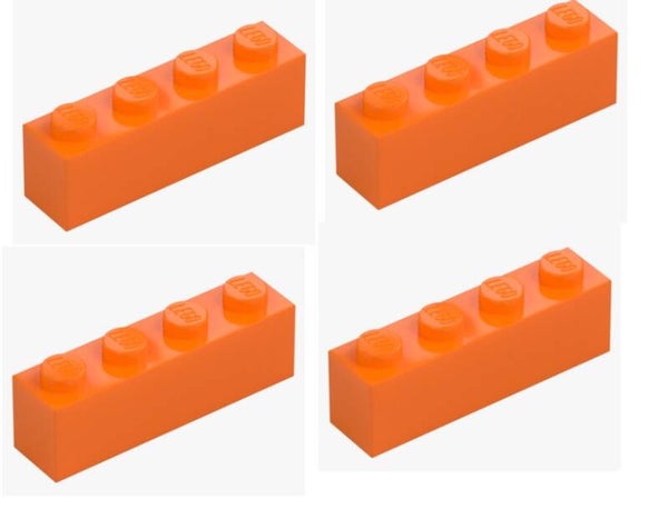 LEGO® 4x Stein 1x4 Orange Bright Orange 3010 4118827 Baustein Ersatzteil Brick