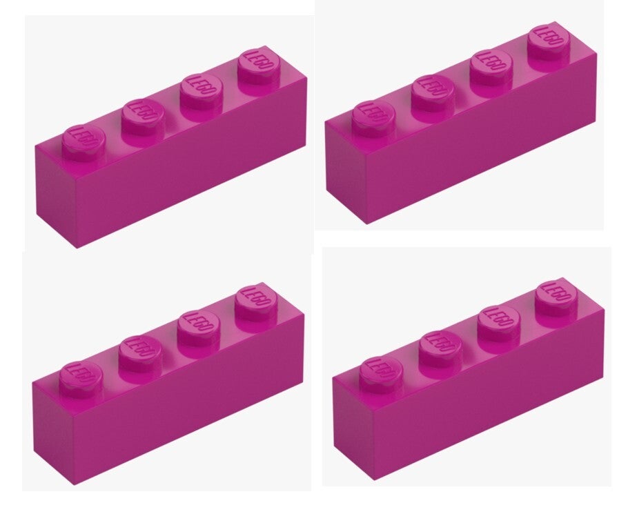 LEGO® 4x Stein 1x4 Bright Reddish Violet Magenta 3010 6056373 Baustein Brick NEU