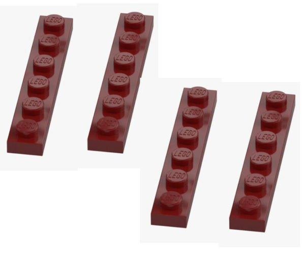 LEGO® 4x Platte 1x6 New Dark Red Dunkelrot 3666 4539062 Ersatzteil Plate NEU