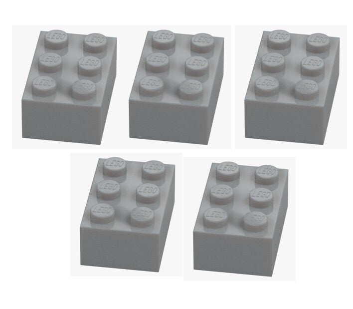 LEGO® 5x Stein 2x3 Medium Stone Grey 3002 4211386 Hellgrau Ersatzteile Brick NEU