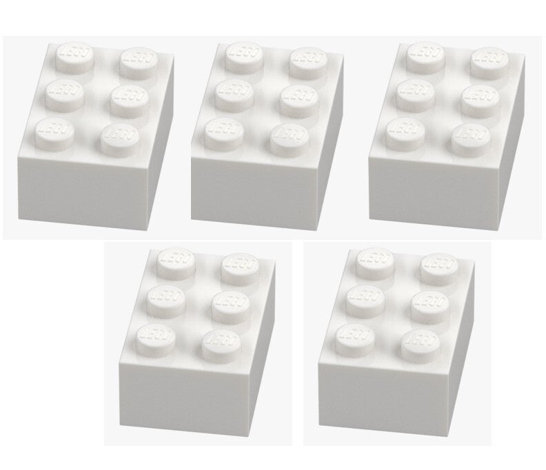 LEGO® 5x Stein 2x3 White 3002 300201 Weiß Baustein Ersatzteile Brick NEU