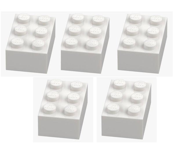 LEGO® 5x Stein 2x3 White 3002 300201 Weiß Baustein Ersatzteile Brick NEU