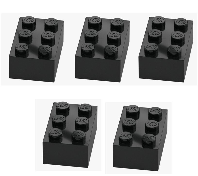LEGO® 5x Stein 2x3 Schwarz Black 3002 300226 Baustein Ersatzteile Neu Brick
