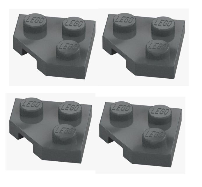 LEGO 4x Platte 2x2 Ecke 45° Dunkelgrau 26601 6164073 Corner Plate NEU Eckplatte