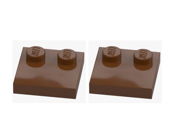 LEGO 2x Platte 2x2 mit 2 Noppen Rotbraun 33909 6196221 Reddish Brown Knobs NEU