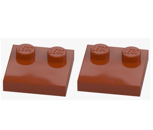 LEGO 2x Platte 2x2 mit 2 Noppen Dunkelorange 33909 6394948 New Dark Red Knob NEU