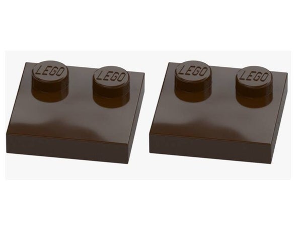 LEGO 2x Platte 2x2 mit 2 Noppen Dunkelbraun 33909 6347604 Dark Brown Knobs Neu