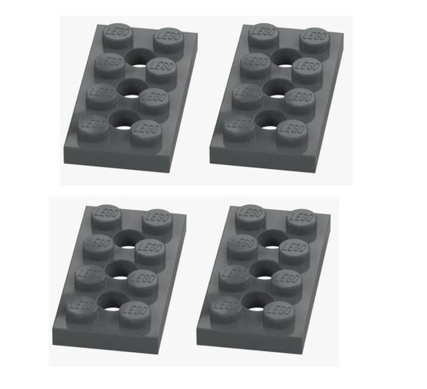 LEGO 4x Technic Lochplatte 2x4 Dunkelgrau 3709 4227398 Dark Stone Grey