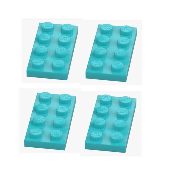 LEGO 4x Platte 2x4 Medium Azur Hellblau 3020 4655256 Plate Ersatzteile MOC NEU