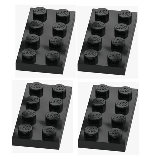 LEGO 4x Platte 2x4 Black Schwarz 3020 302026 Plate Ersatzteile MOC NEU