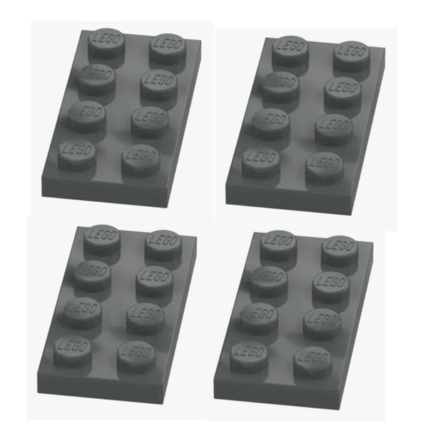 LEGO 4x Platte 2x4 Dark Stone Grey Dunkelgrau 3020 4211065 Plate Ersatzteile