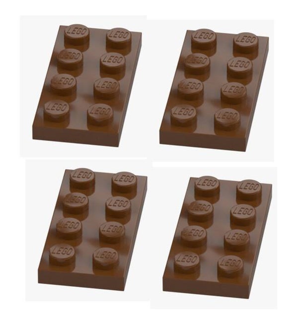 LEGO 4x Platte 2x4 Reddish Brown Braun 3020 4211186 Plate Ersatzteile NEU