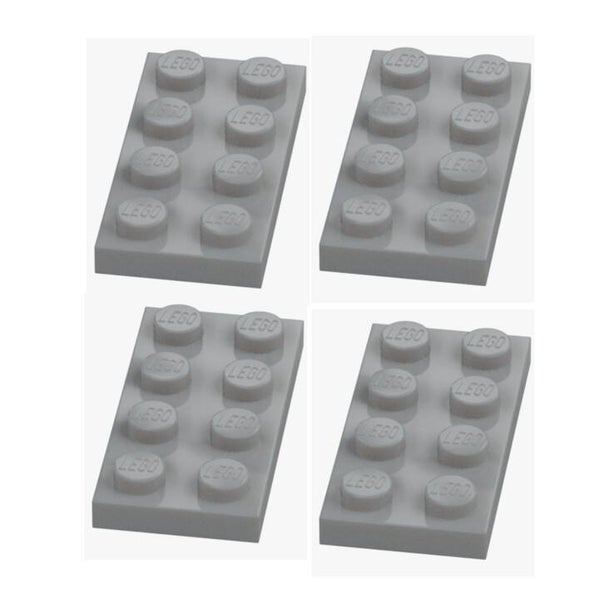 LEGO 4x Platte 2x4 Medium Stone Grey Hellgrau 3020 4211395 Plate Ersatzteile NEU