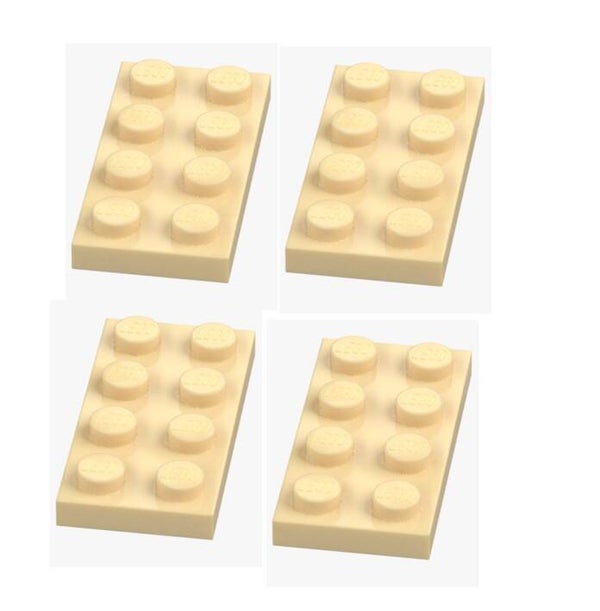 LEGO 4x Platte 2x4 Brick Yellow Hellbeige 3020 4114309 Plate Ersatzteile NEU
