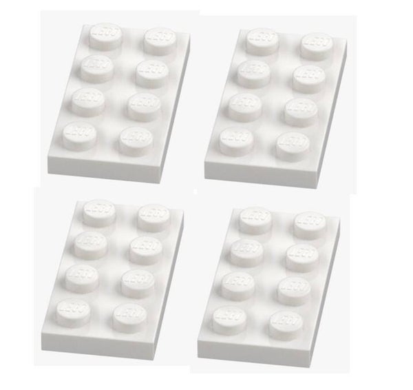 LEGO 4x Platte 2x4 Weiß White 3020 302001 Plate Ersatzteile NEU