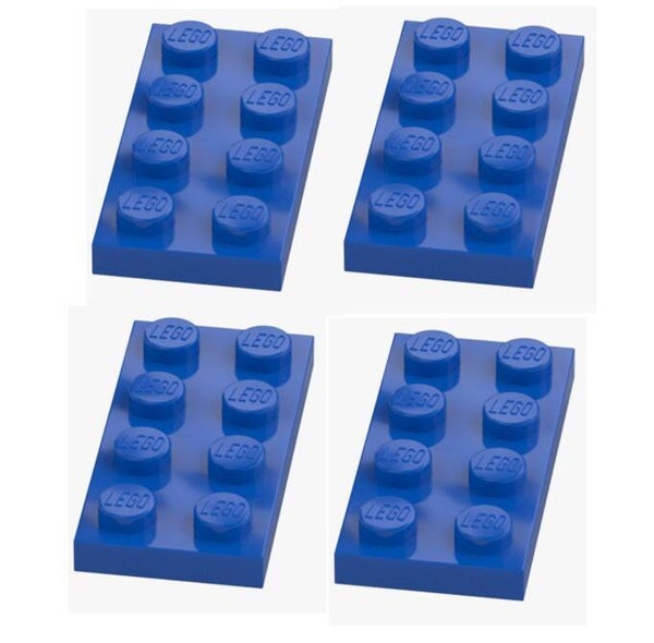 LEGO 4x Platte 2x4 Bright Blue Blau 3020 302023 Plate Ersatzteile NEU
